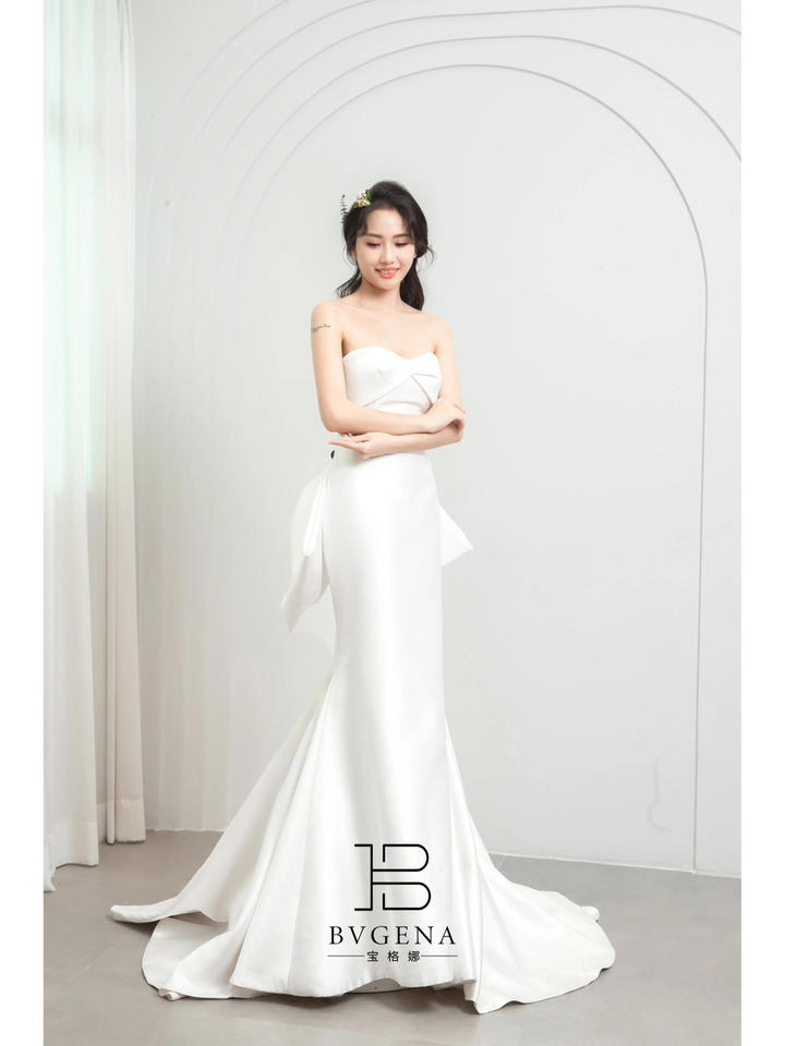 BVGENA|缎面蝴蝶结婚纱